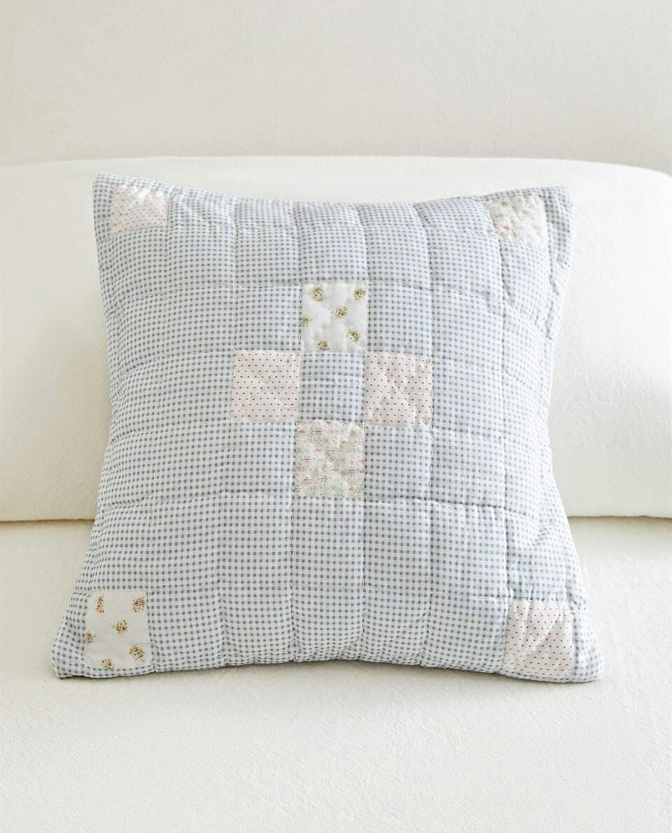 FLORAL PATCHWORK CUSHION COVER