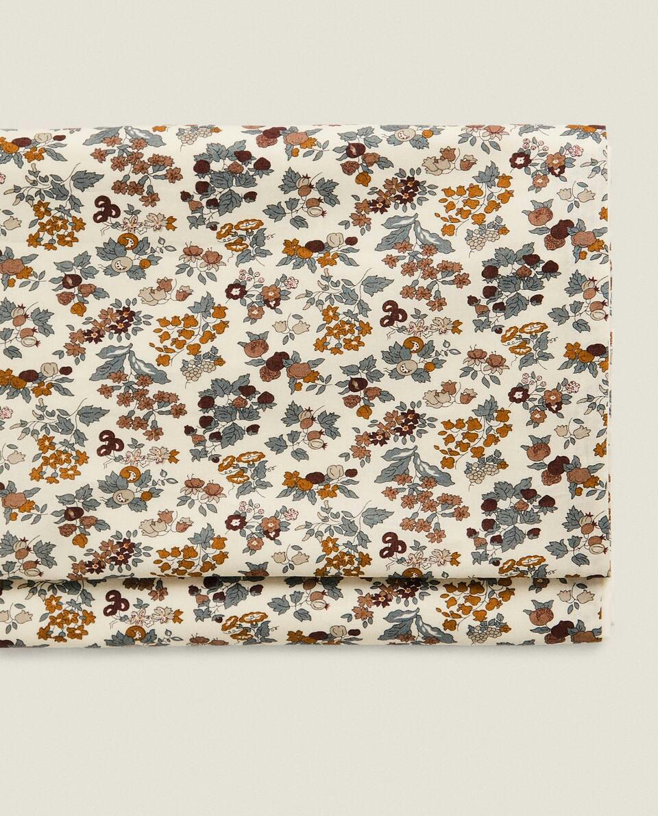 FLORAL PRINT FABRIC CHILDREN’S MINI COT SET (SET OF 2)