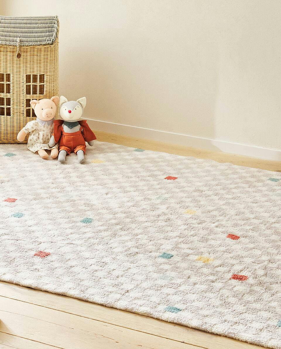 KIDS’ CHECK WOOL RUG
