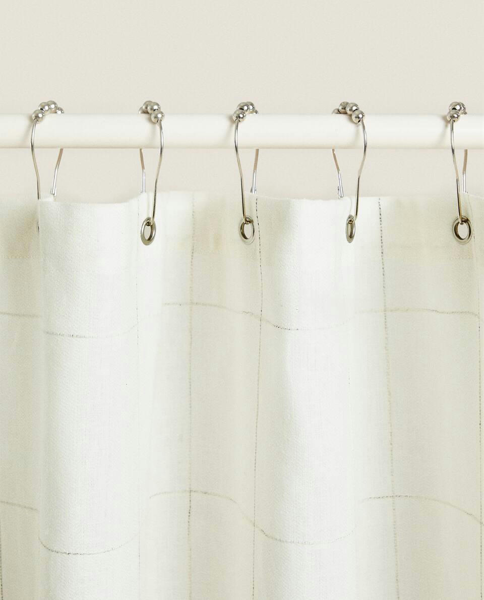 CHECK SHOWER CURTAIN