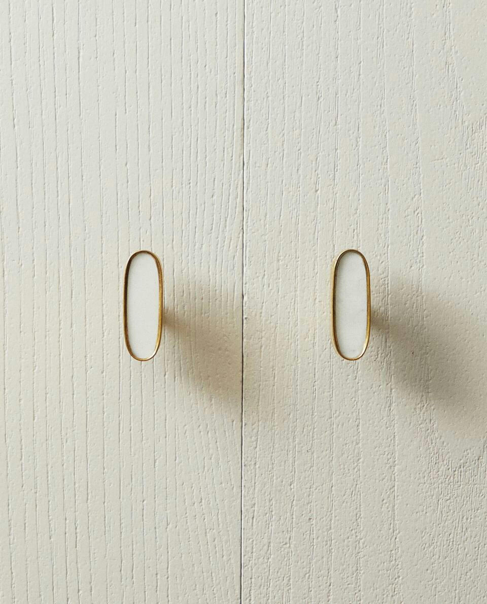 OVAL MARBLE DOOR KNOB (PACK OF 2)