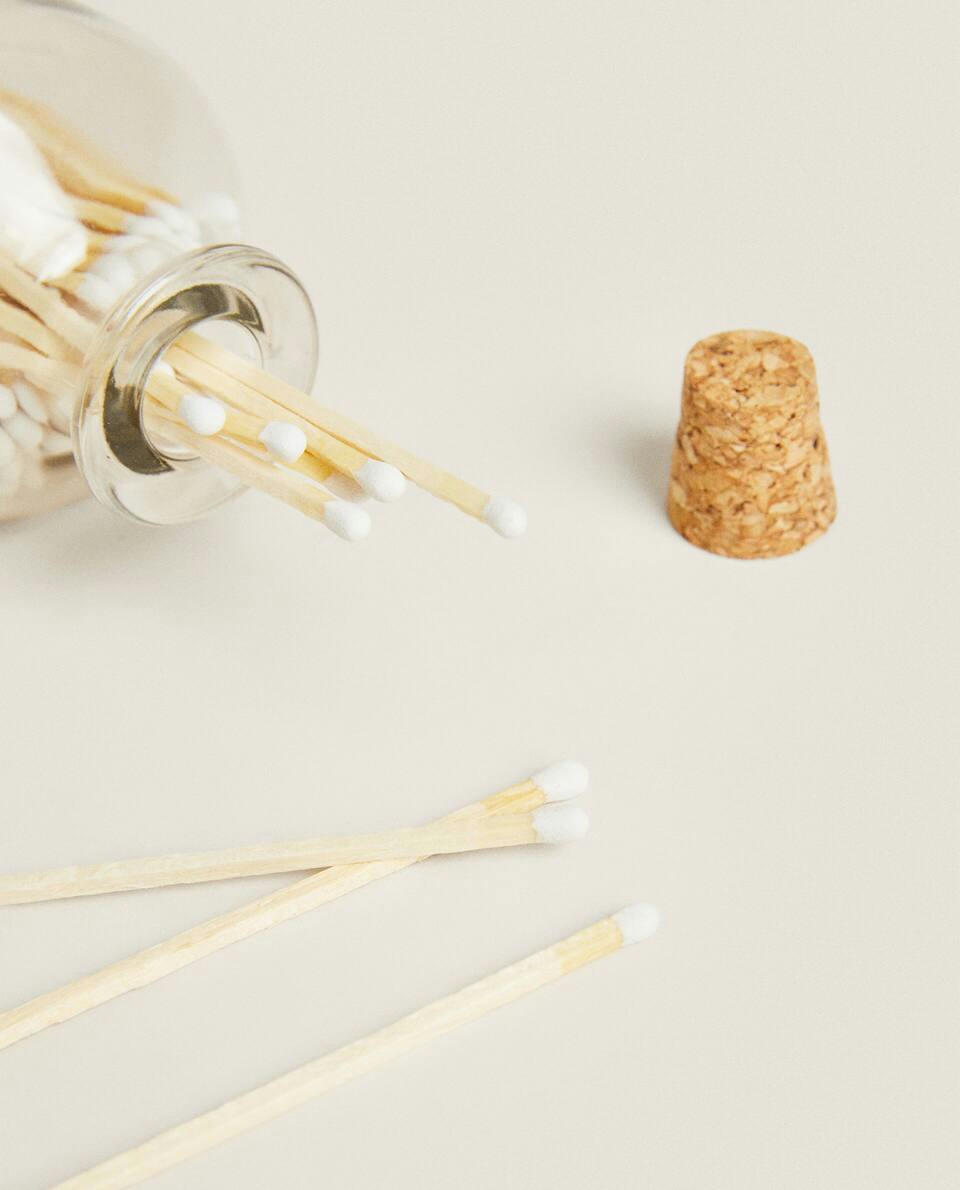 LARGE GLASS JAR WITH MATCHES