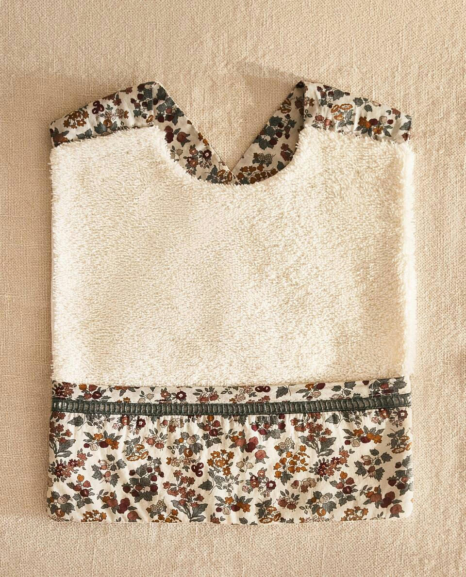 FLORAL PRINT FABRIC CHILDREN'S LONG BIB