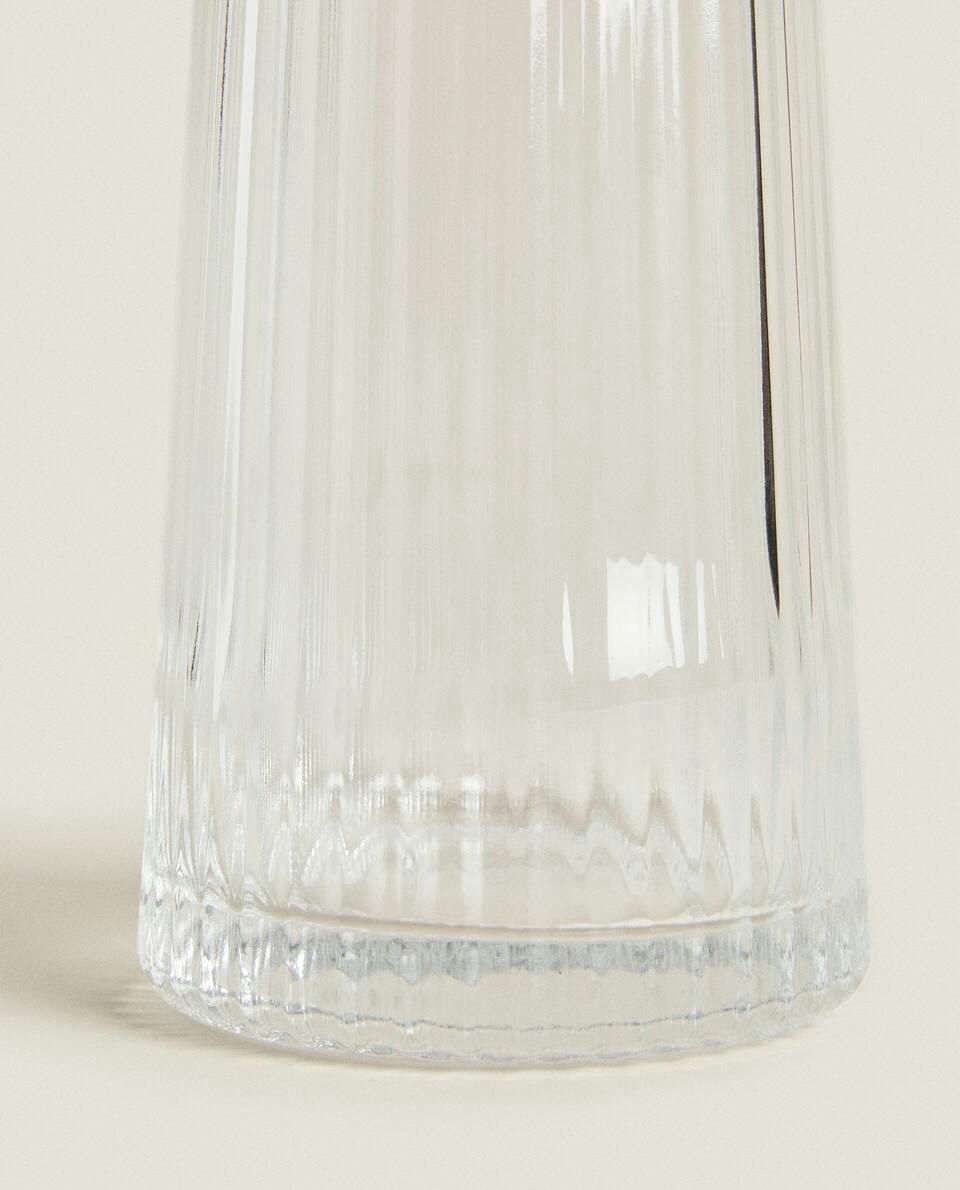 FACETED GLASS BOTTLE