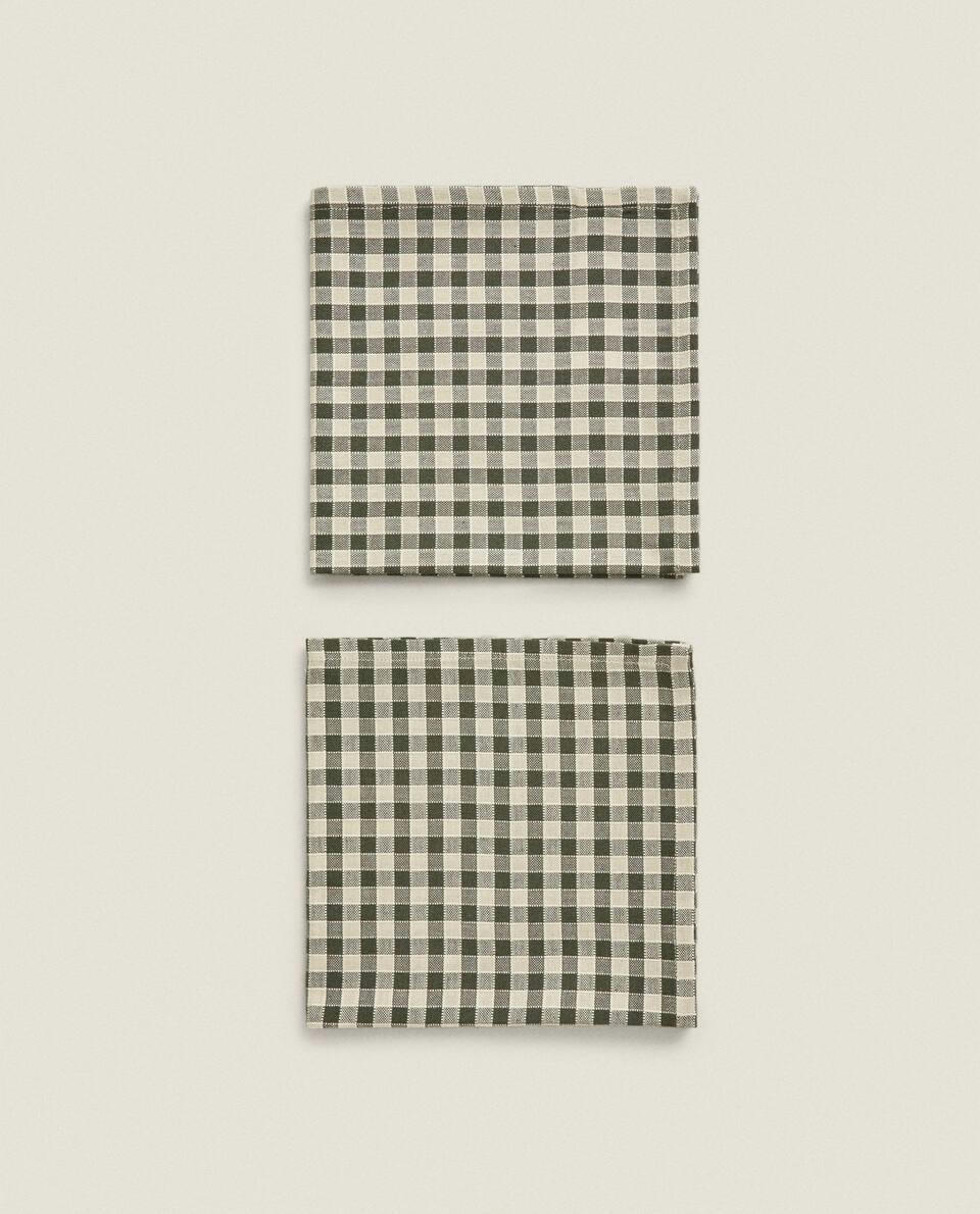 GINGHAM COTTON NAPKINS (PACK OF 2)