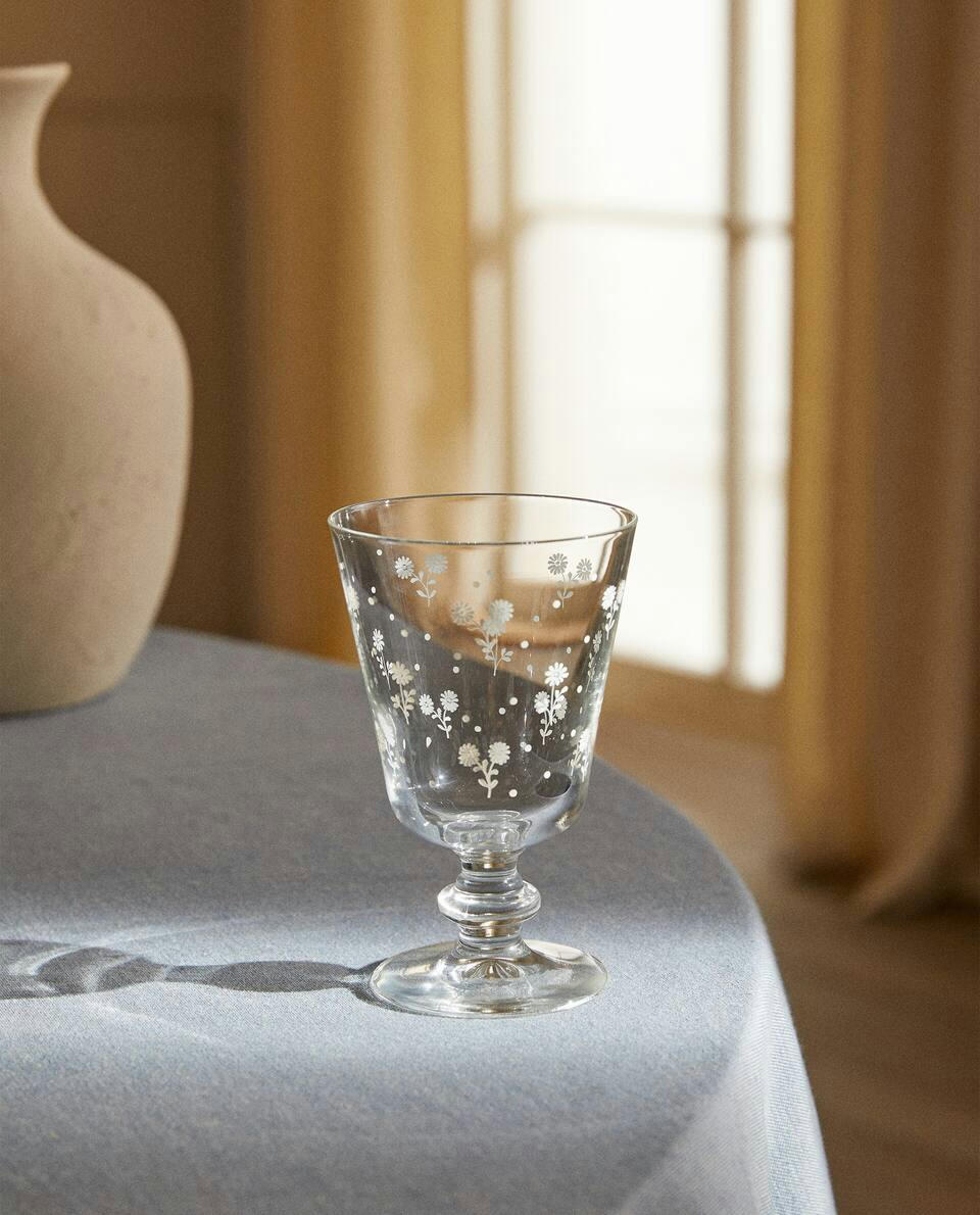 FLORAL WINE GLASS