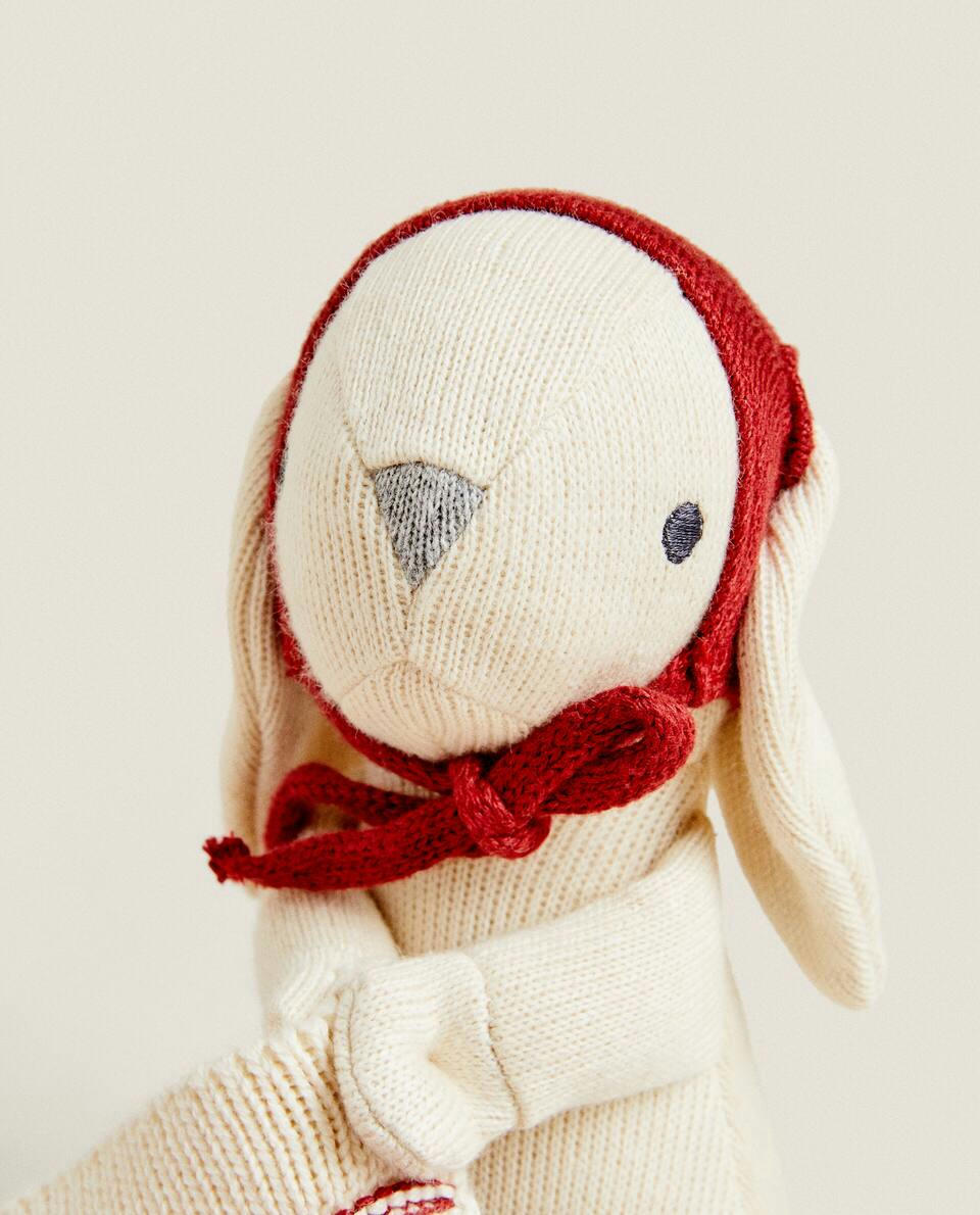BUNNY CUDDLY SOFT TOY WITH CHRISTMAS HAT