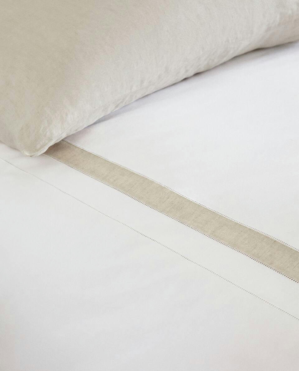 DUVET COVER WITH LINEN BORDER