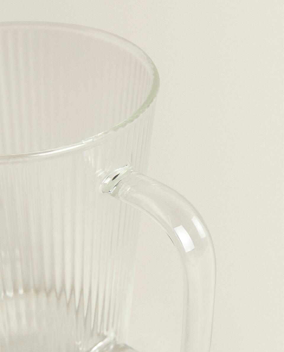 BOROSILICATE GLASS MUG WITH LINES