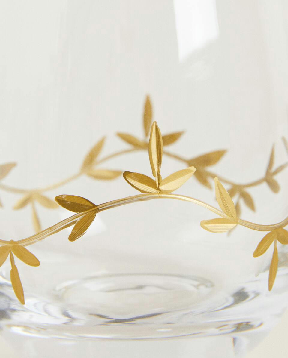 CHRISTMAS LEAF GLASS TUMBLER