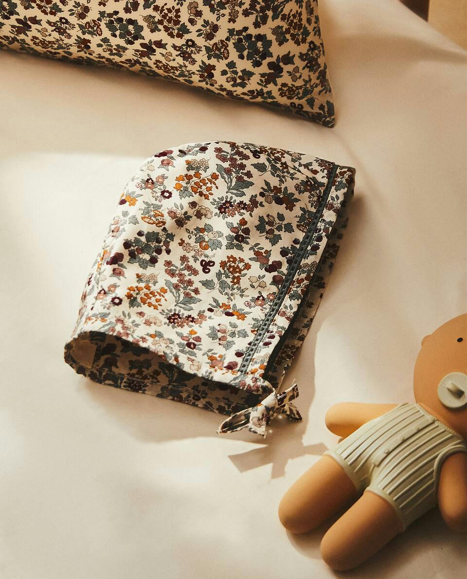 FLORAL PRINT FABRIC CHILDREN'S BONNET