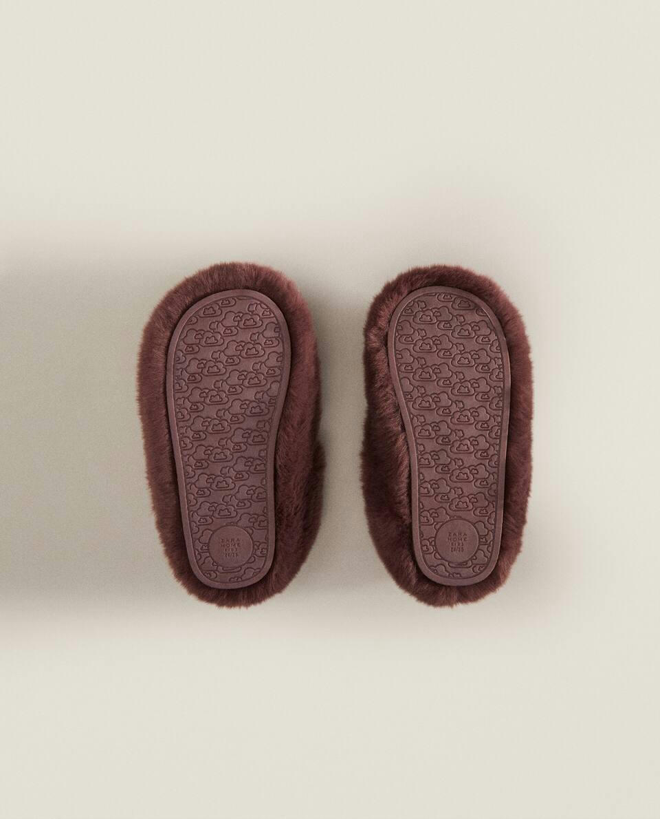 FAUX FUR BALLERINA SLIPPERS