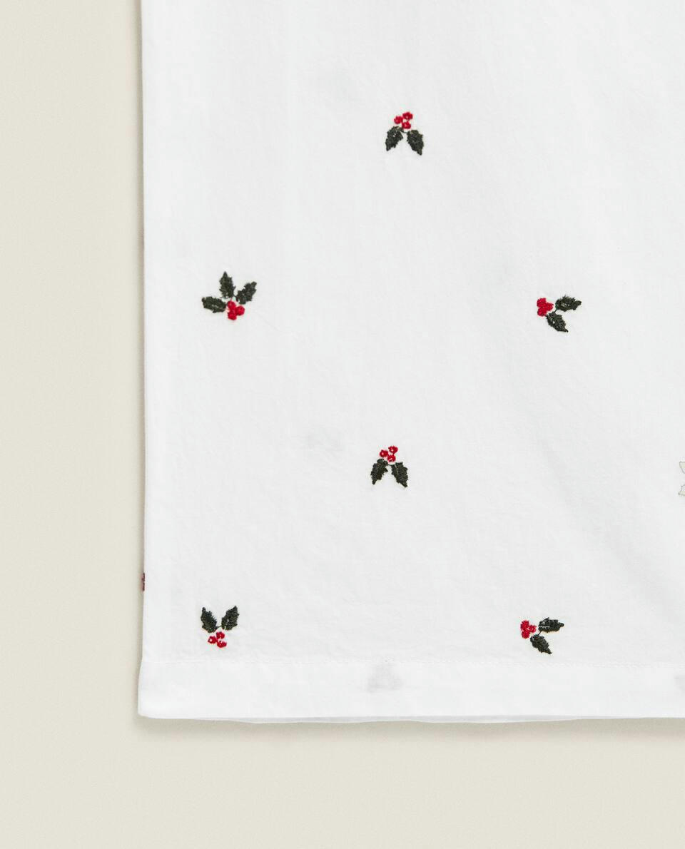 COTTON PYJAMA BOTTOMS WITH CHRISTMAS HOLLY