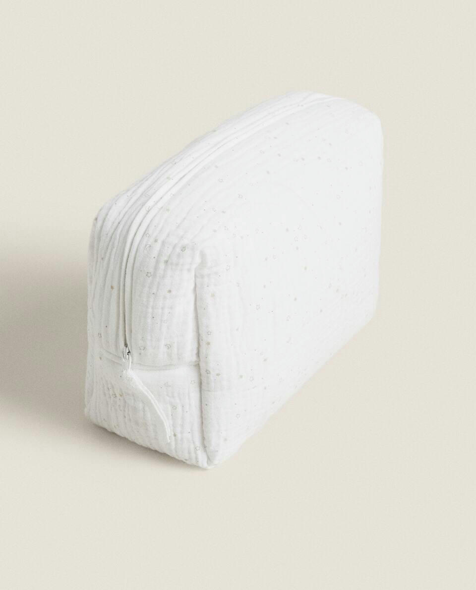 COTTON MUSLIN STAR TOILETRY BAG