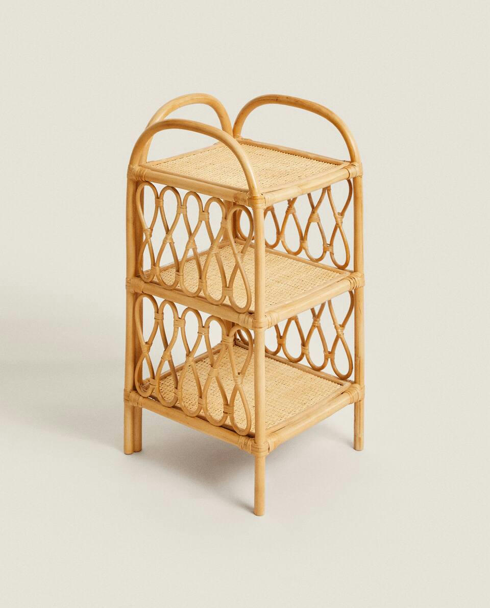 RATTAN BEDSIDE TABLE