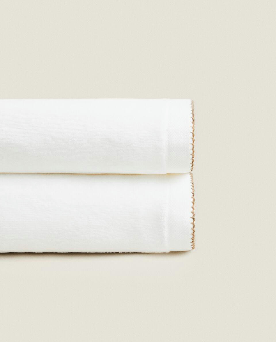 VELOUR TOWEL WITH TRIM DETAIL