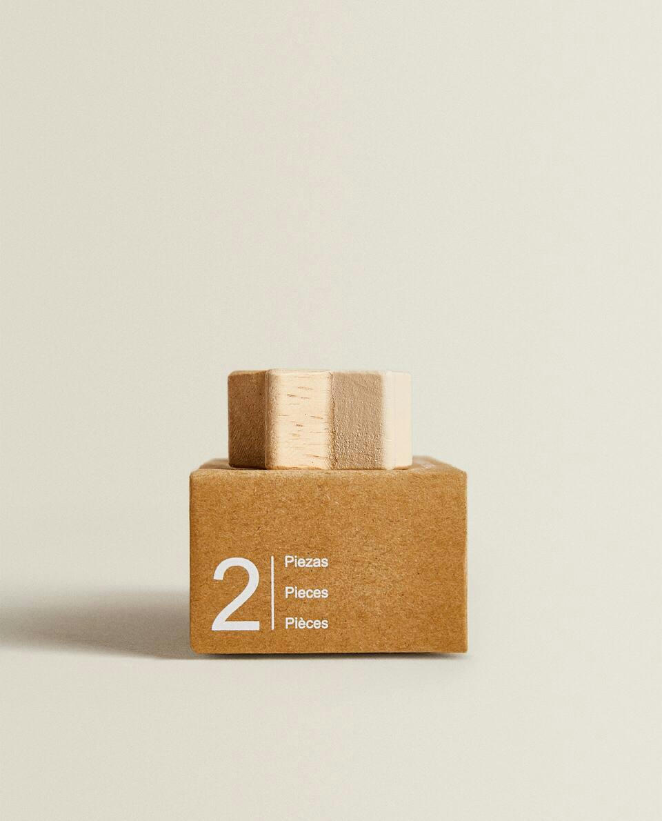 STAR WOODEN DOOR KNOB (PACK OF 2)