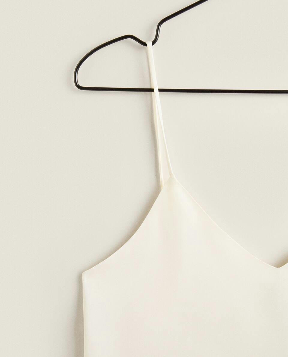 SATIN TOP WITH BLONDE LACE