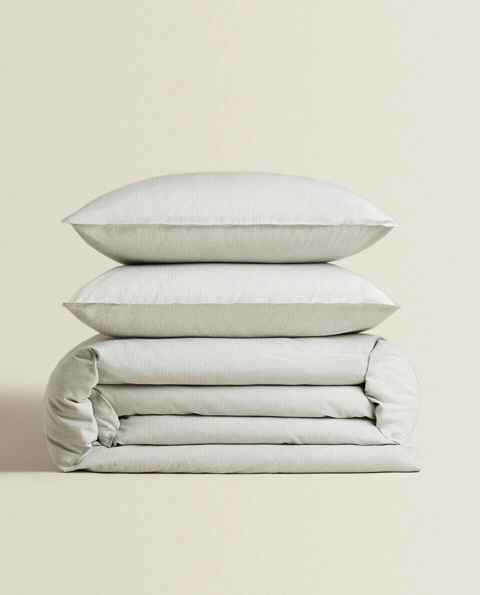 STRIPED COTTON DUVET COVER