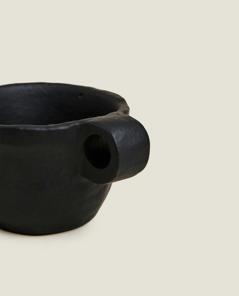 BLACK METALLIC TEALIGHT HOLDER