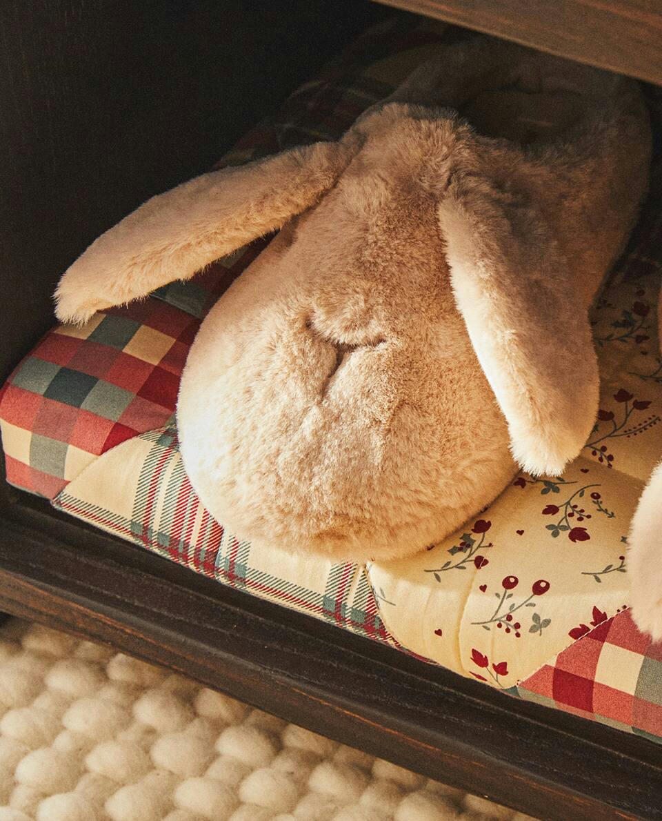 FAUX FUR BUNNY MULE SLIPPERS