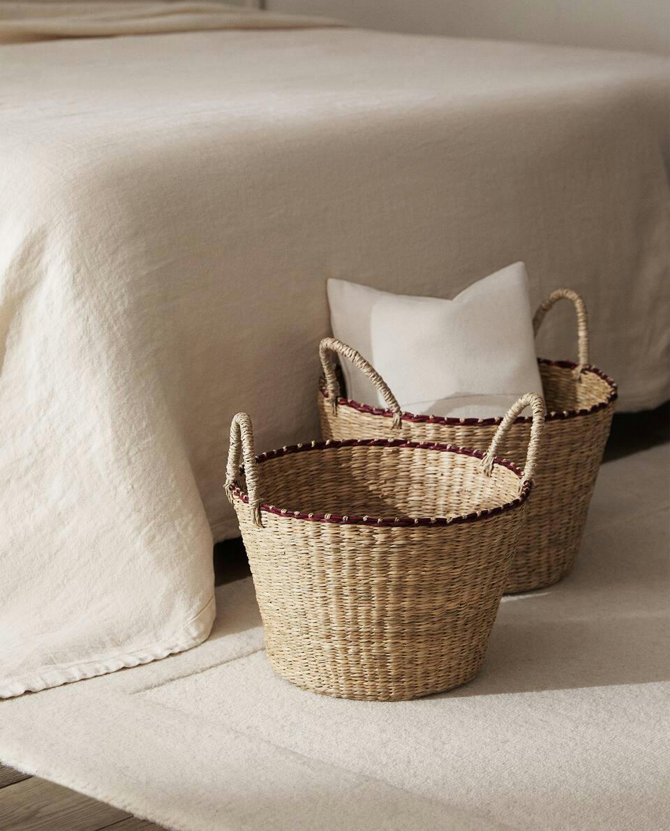 BRAIDED BASKET WITH HANDLES