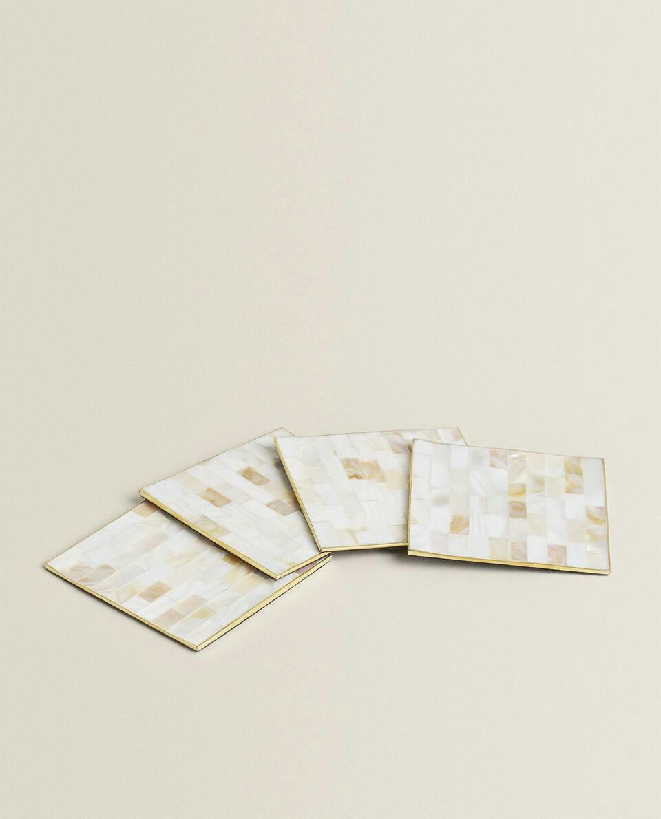 MOTHER-OF-PEARL COASTER (PACK OF 4)