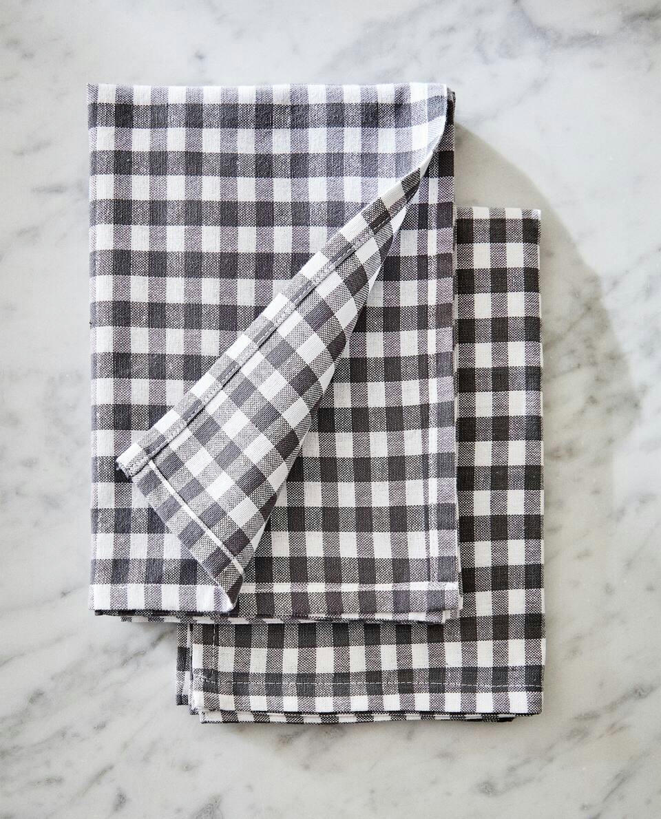 CHECK COTTON TEA TOWEL (PACK OF 3)