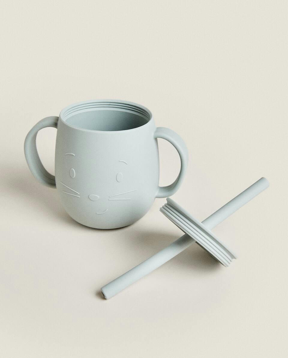 MOUSE SILICONE TUMBLER WITH STRAW