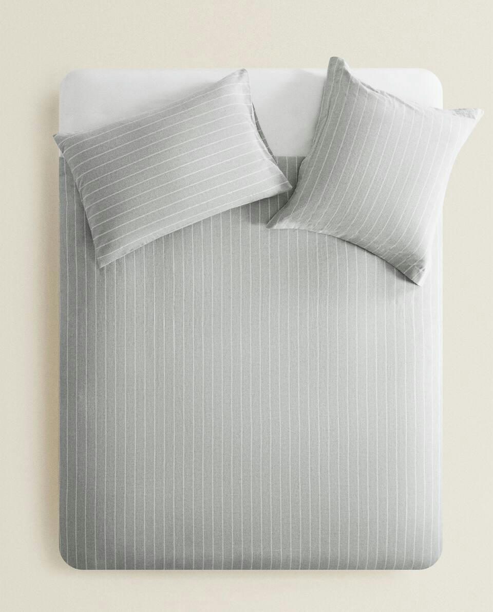 STRIPED FLANNEL DUVET COVER