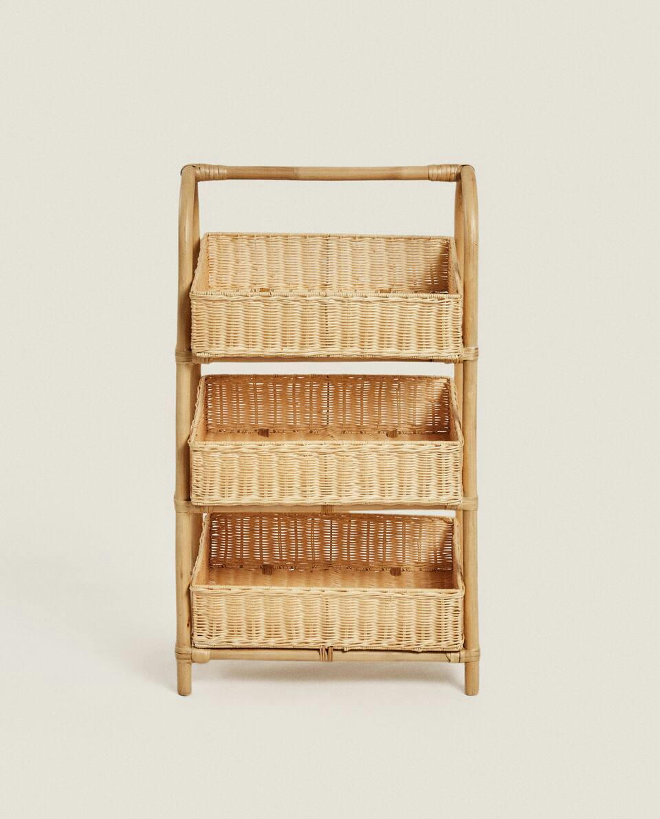 RATTAN STORAGE RACK