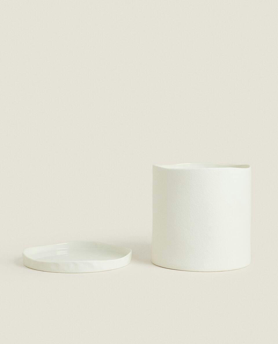 ROUGH FLOWERPOT WITH PLATE