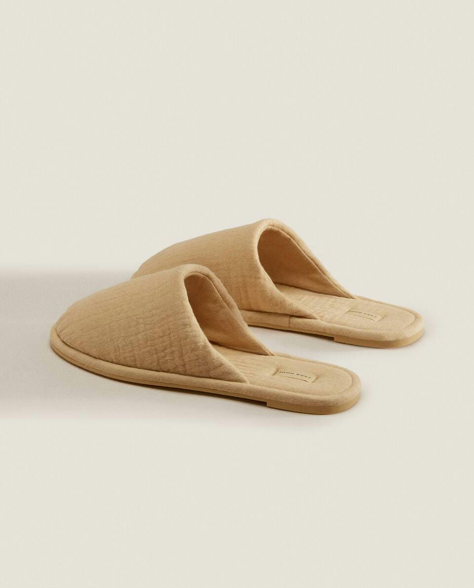 COTTON MUSLIN SLIPPERS