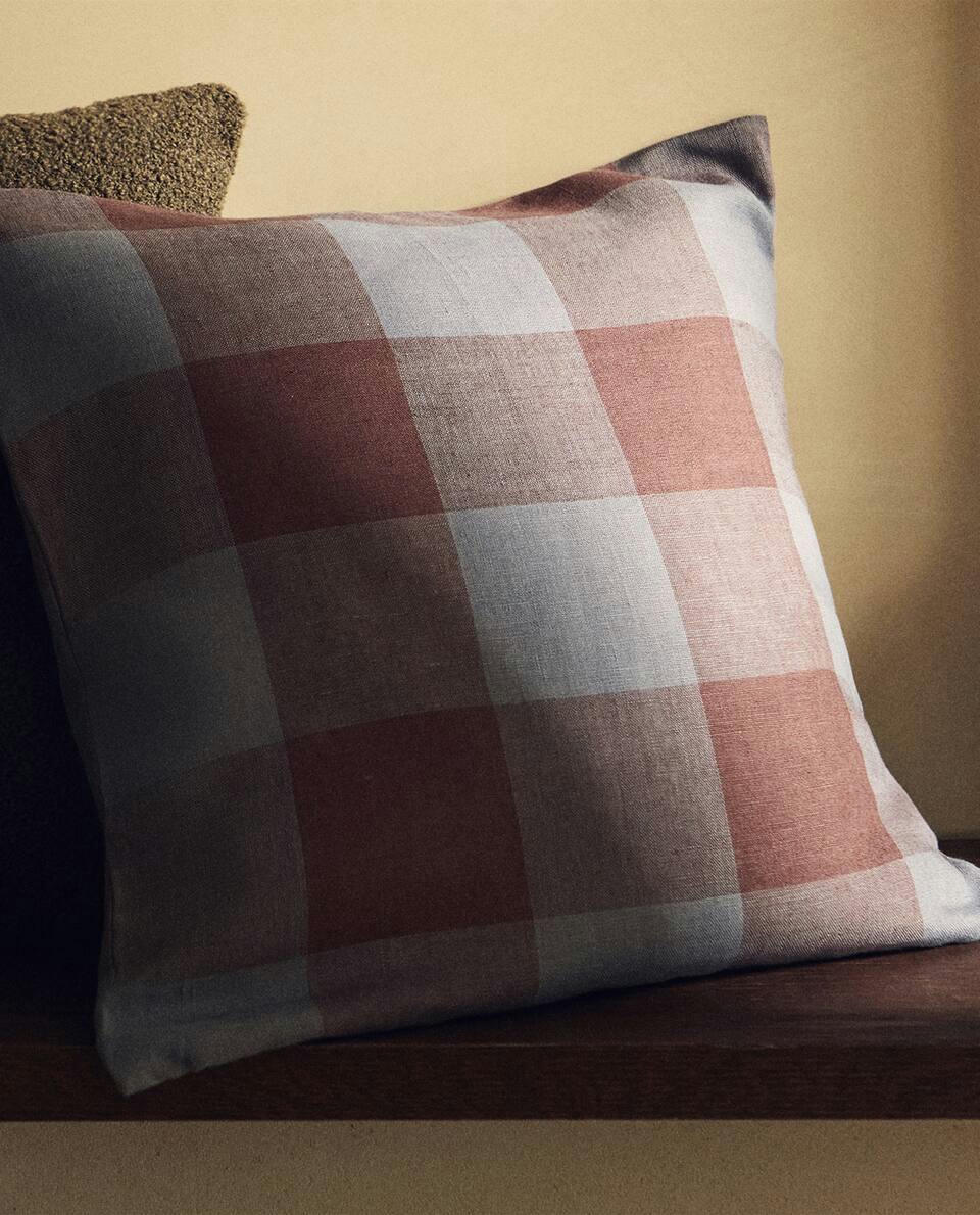 CHECK CUSHION COVER