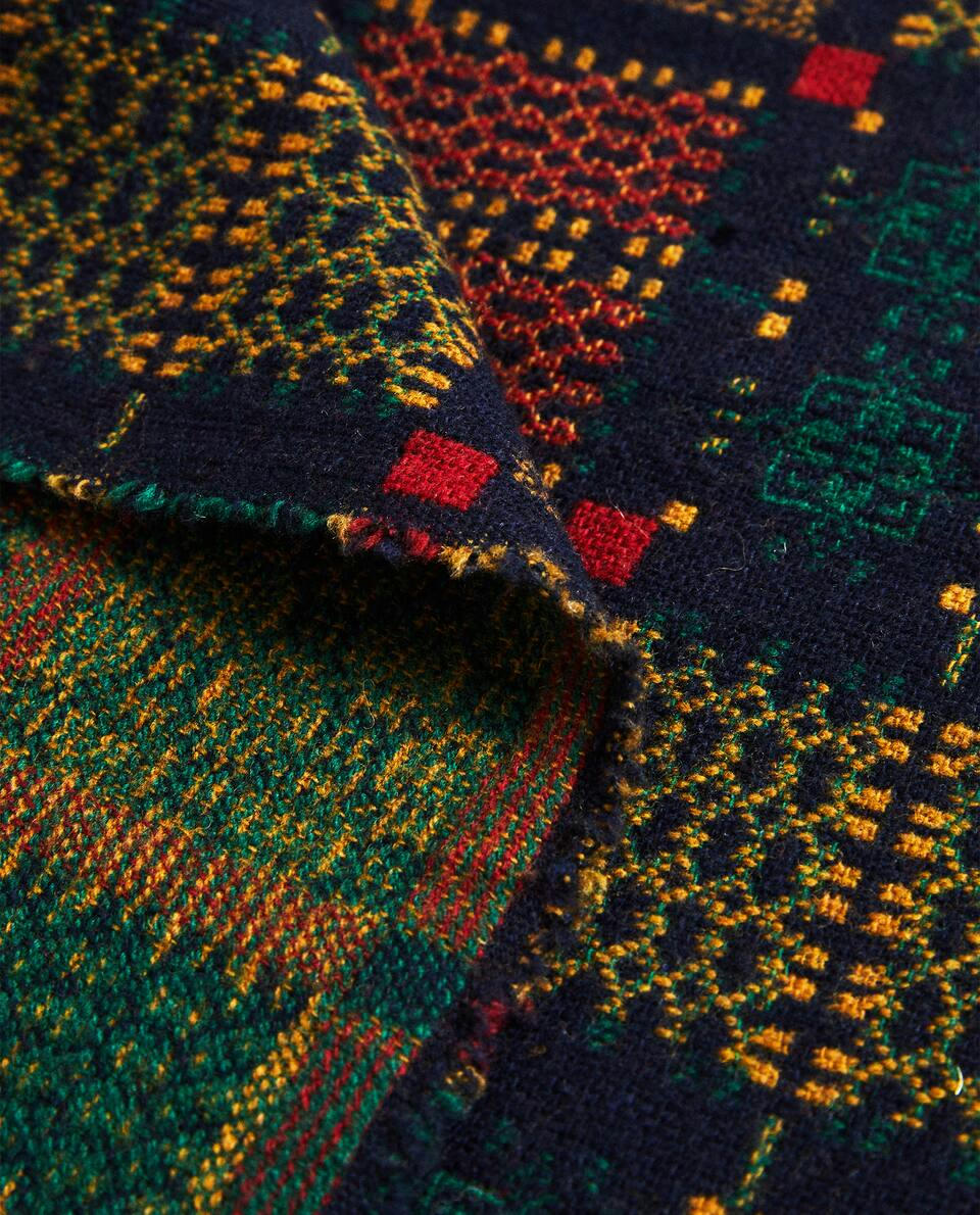 MULTICOLOURED CHRISTMAS JACQUARD WOOL BLANKET