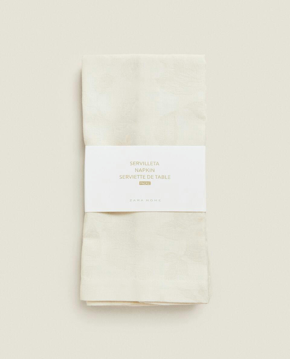 FLORAL JACQUARD NAPKINS (PACK OF 2)