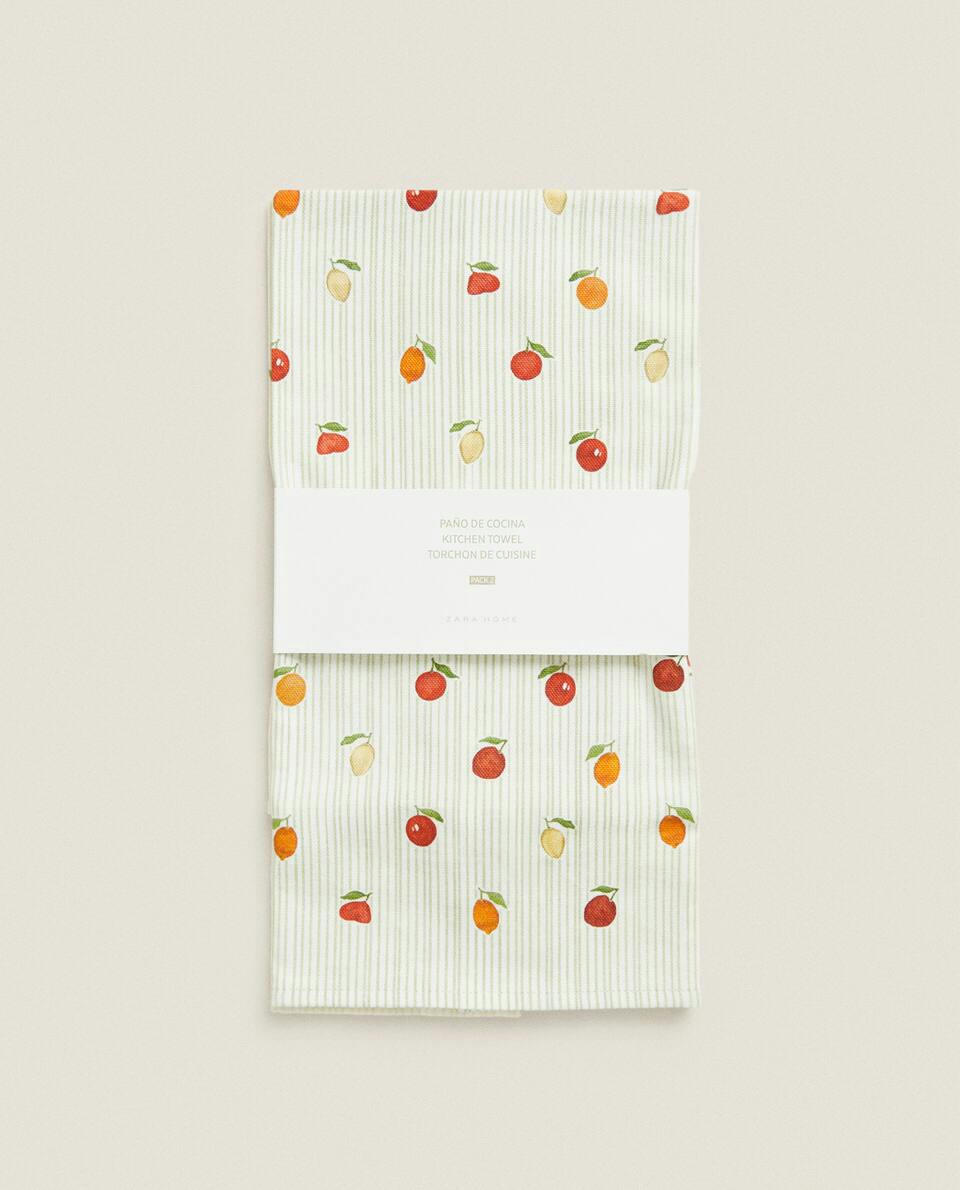 FRUIT PRINT COTTON TEA TOWEL (PACK OF 2)