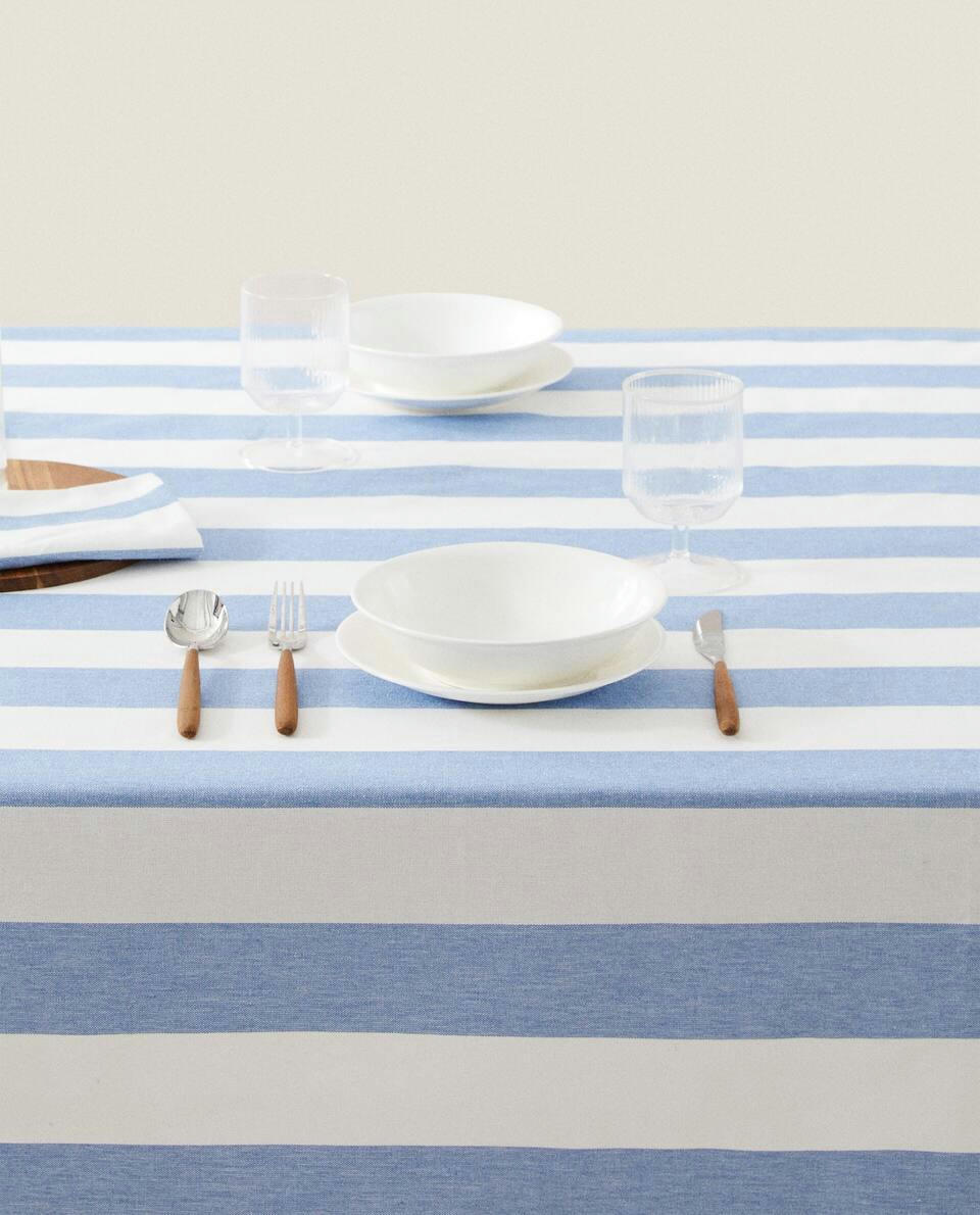 STRIPED COTTON TABLECLOTH