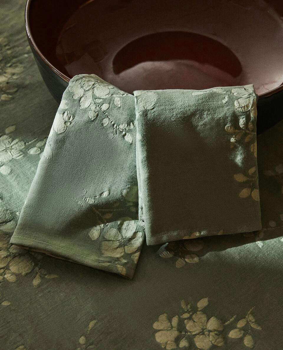 WASHED COTTON FLORAL NAPKINS (PACK OF 2)