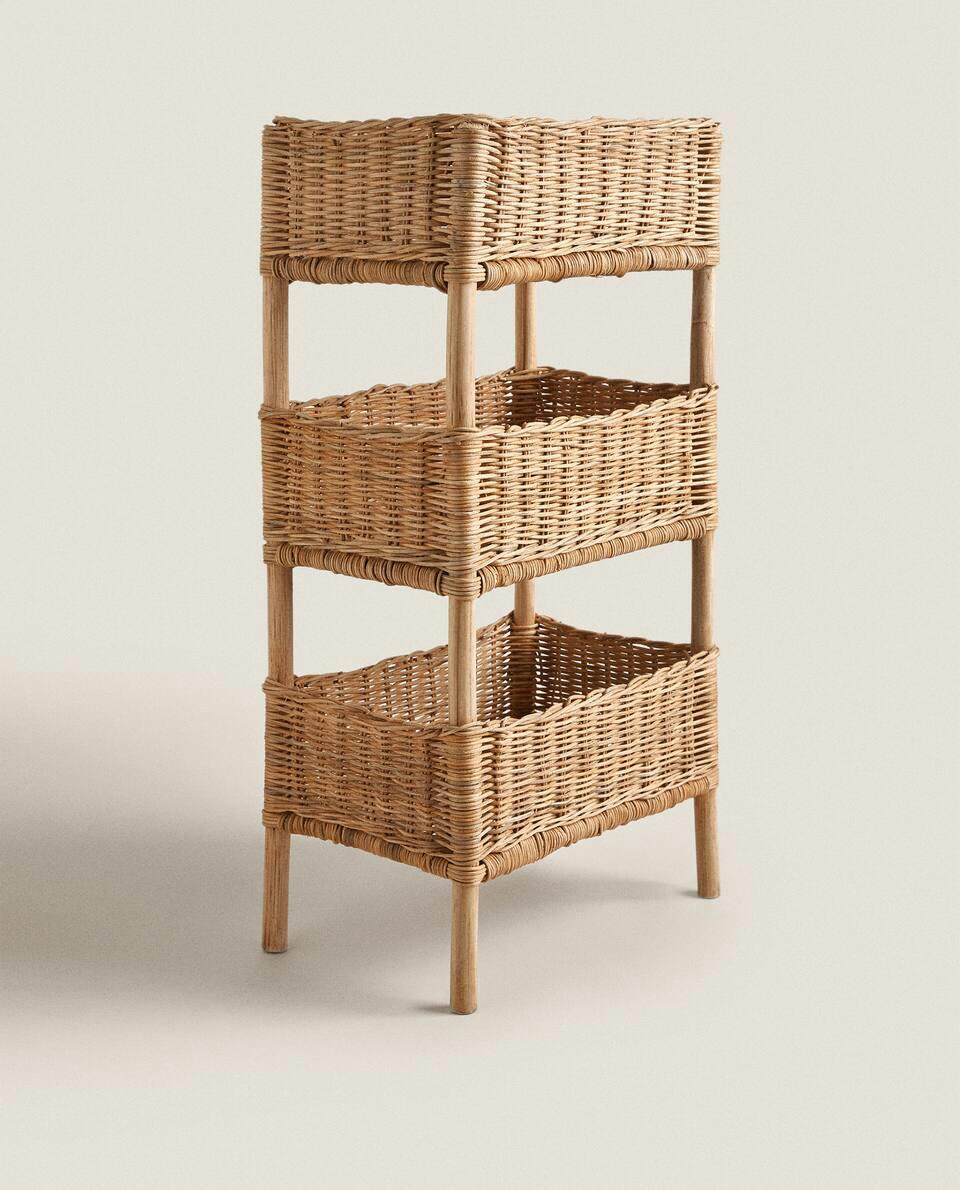 RATTAN STORAGE RACK