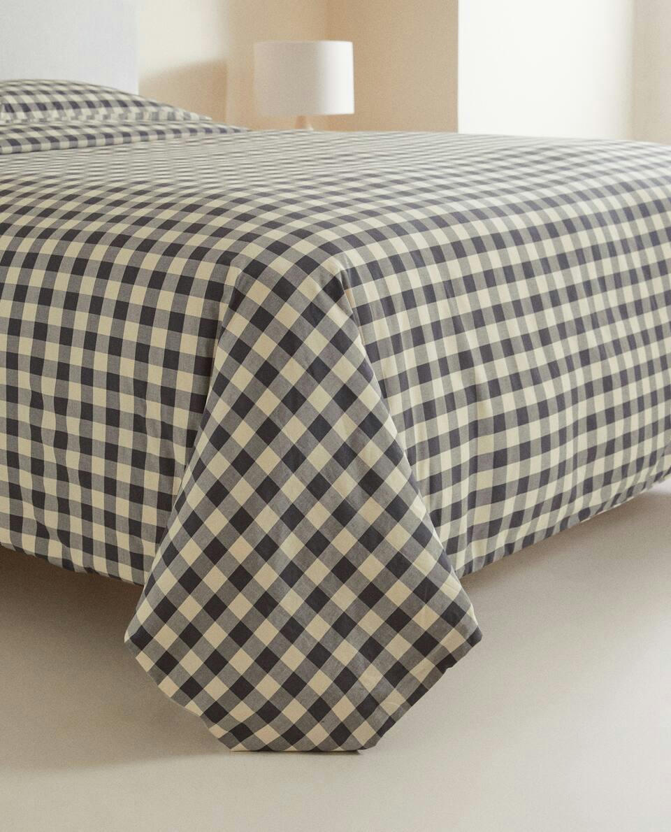 COTTON CHECK DUVET COVER