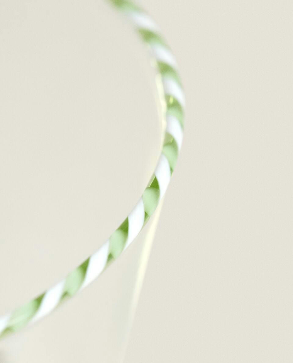 BOROSILICATE GLASS BOWL WITH CHRISTMAS CANDY CANE