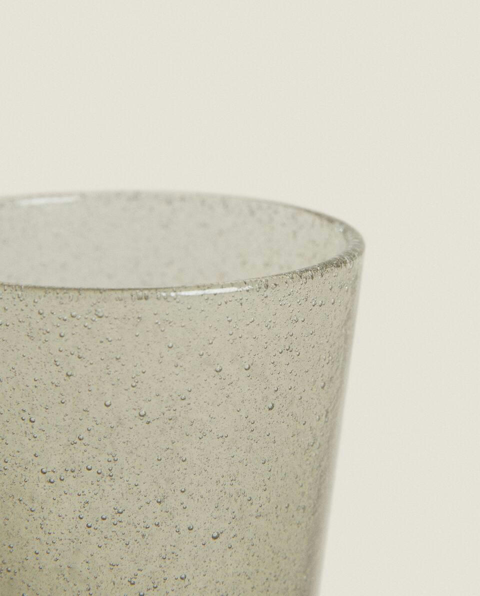BUBBLE-EFFECT GLASS TUMBLER