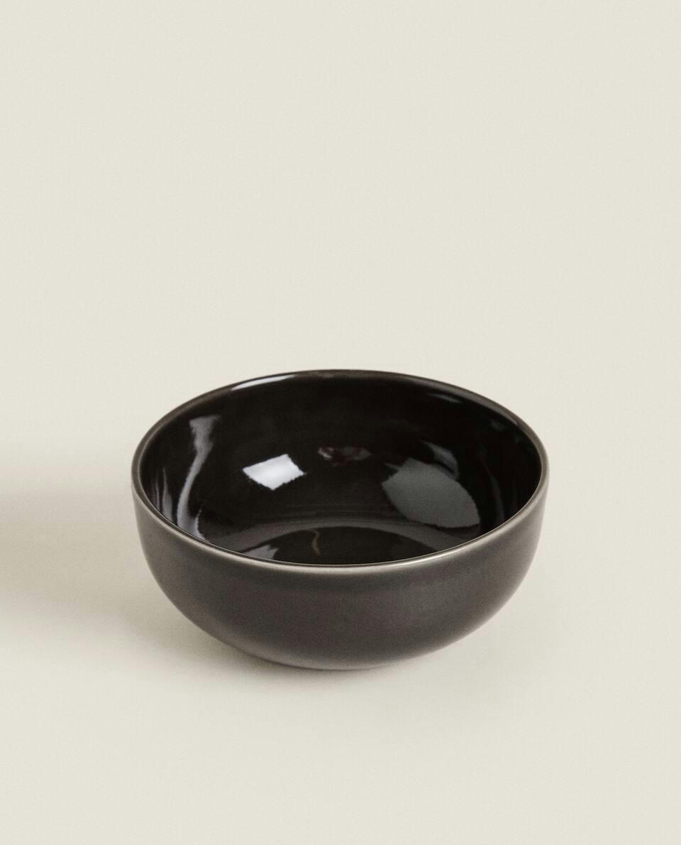 BLACK STONEWARE BOWL