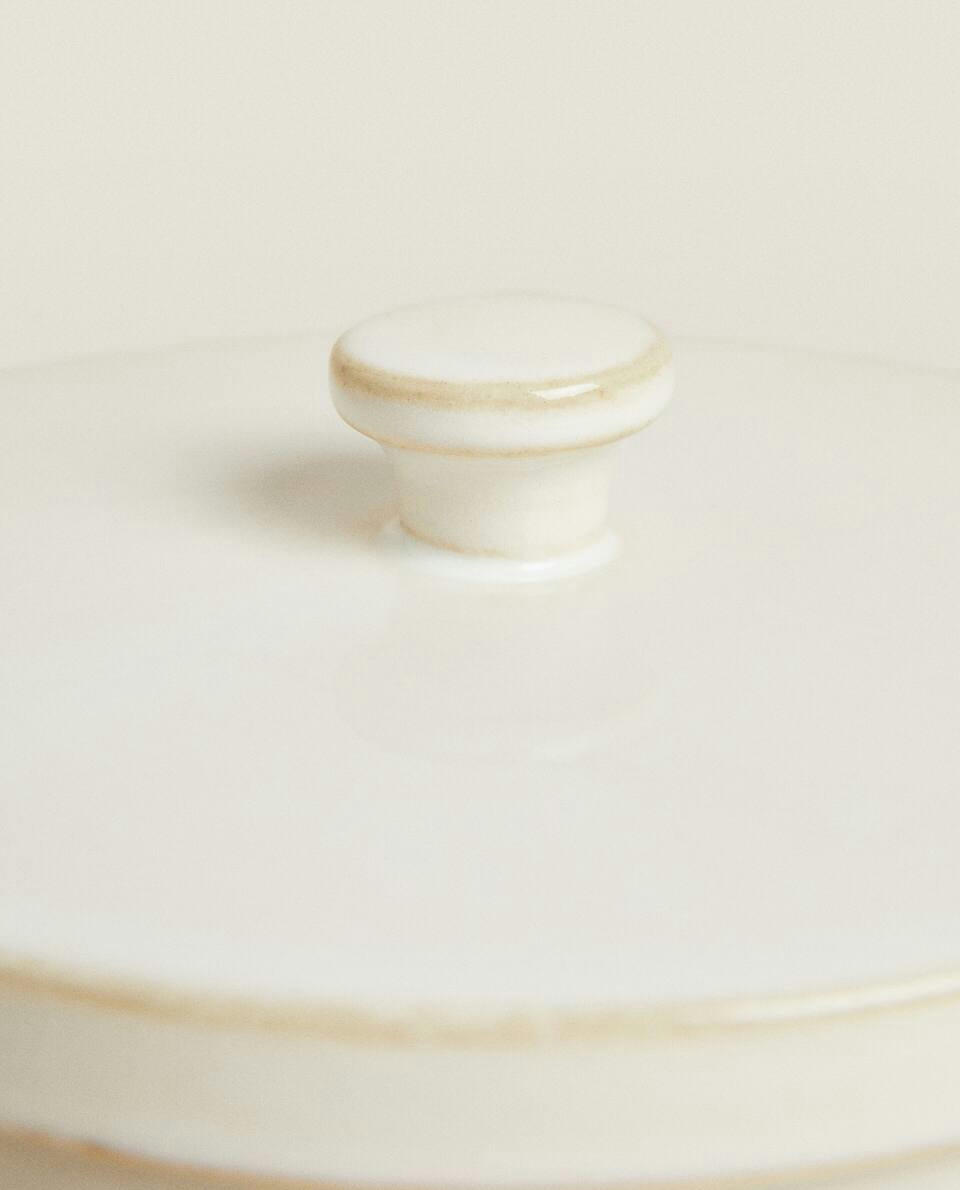 STONEWARE JAR WITH LID
