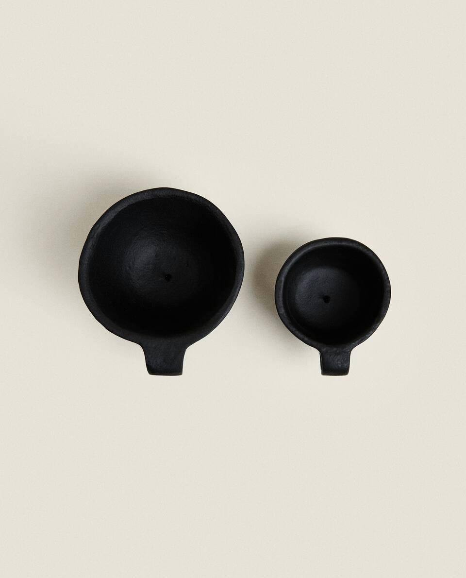 BLACK METALLIC TEALIGHT HOLDER