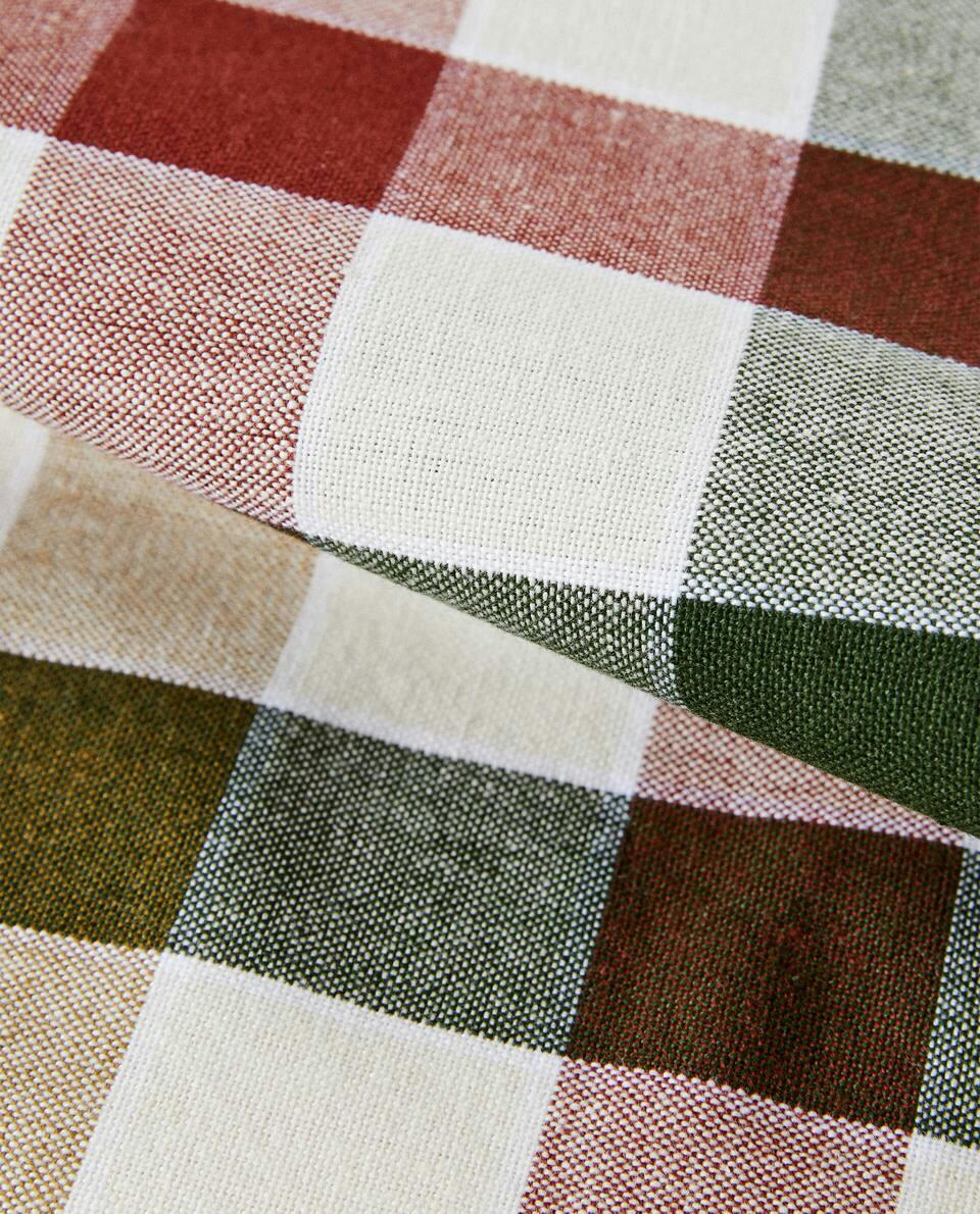 DYED THREAD CHECK TABLECLOTH