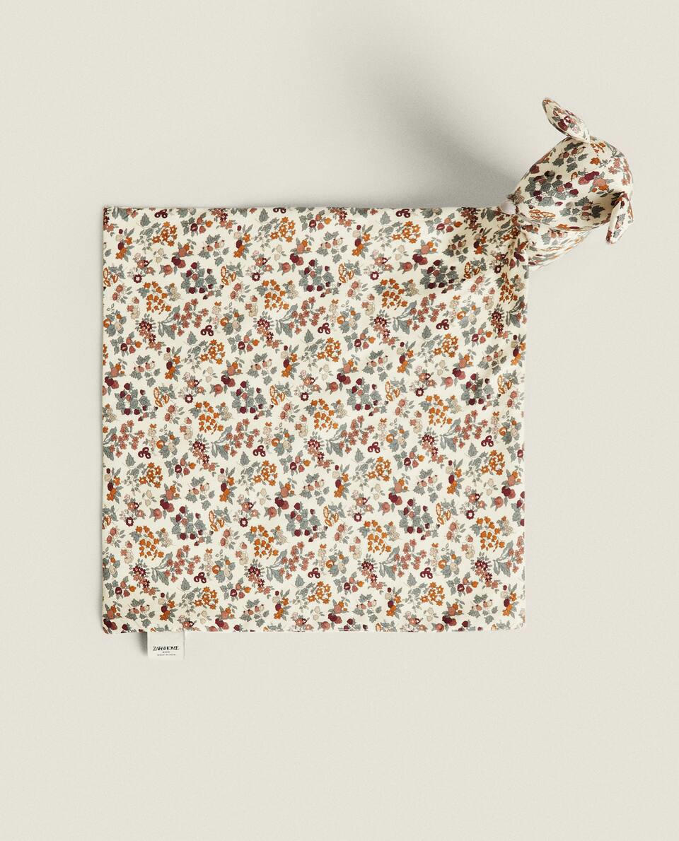 FLORAL PRINT FABRIC CHILDREN’S MOUSE CUDDLY SOFT TOY