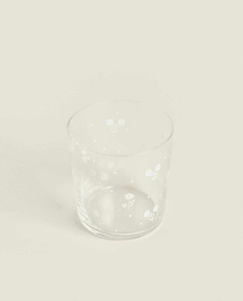 FLORAL GLASS TUMBLER
