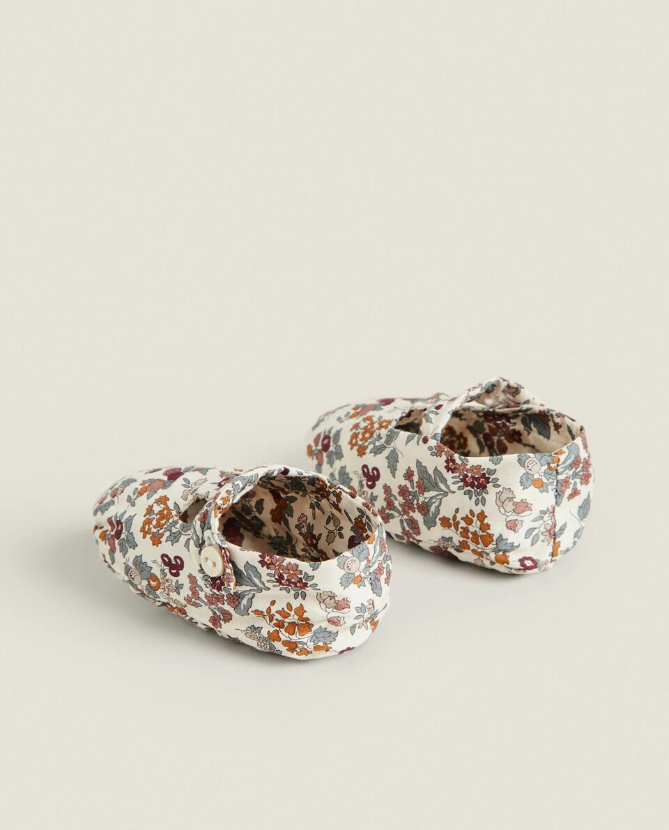 FLORAL PRINT FABRIC CHILDREN'S BOOTIES